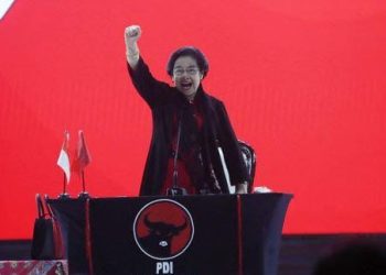 Ketua Umum Partai Demokrasi Indonesia Perjuangan (Ketum PDIP) Megawati Soekarnoputri berpidato di hadapan peserta Rakernas di Ancol, Jakarta Utara. (Foto: Ist./detikcom).