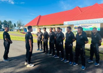 Kegiatan anggota Puslatmar 9 di pagi hari di Dabo Singkep, Jumat, 5 Juli 2024. (Foto: Paino/HMS).