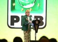 Ketua Umum PKB Muhaimin Iskandar saat berpidato pada  Muktamar VI PKB di Bali Nusa Dua Convention Center, Sabtu, 24 Agustus 2024. (Foto: Ist./BPMI - Sekretariat Wakil Presiden RI).