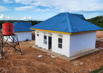 Contoh rumah warga yang sudah siap pengerjaannya di Tanjung Banon. (Foto: Humas BP).