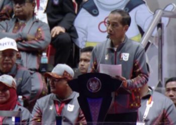 Presidenn Joko Widodo saat membuka PON XXI Aceh-Sumut di Stadion Harapan Bangsa Banda Aceh, Senin, 9 September 2024 malam. (Foto: Ist./presidenri.go.id).