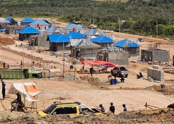 Rumah warga yang lagi tahap pembangunan di Tanjung Banon, Rempang Eco-City. (Foto: Humas BP).