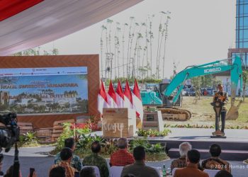 Presiden Joko Widodo  meresmikan Hotel Swissotel Nusantara dan melakukan groundbreaking untuk Mall Duty Free Nusantara di Ibu Kota Nusantara (IKN) pada Jumat, 13 September 2024. (Foto: Ist./otorita IKN).