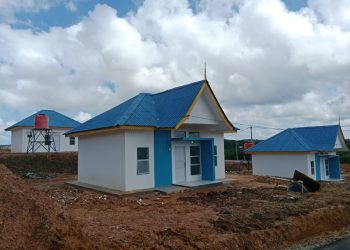 Rumah baru yang sedang dibangun untuk warga Rempang di Tanjung Banun. (Foto: Humas BP).