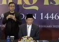 Menteri Agama Nasarudin Umar (kanan) saat umumkan hasil Sidang Isbat, bahwa 1 Syawal atau Hari Raya Lebaran Idulfitri 1446 Hijriah jatuh Senin, 31 Maret 2025. (Foto: Ist./Dok. Kemenag RI).