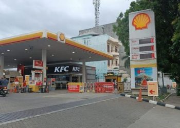 SPBU Shell di Mampang, Jakarta Selatan, Kamis (30/1/2025) kosong. (Foto: Ist./ CNBC).