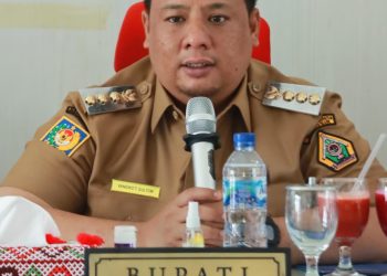Bupati Samosir, Vandiko Timotius Gultom ajak Masyarakat Samosir Jangan Mudah terprovokasi. (Foto: HMS).