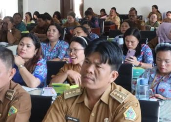 Pertemuan Ramos Pantas (Rantang Samosir Penurunan Angka Stunting) melalui pengelolaan Dapur Sehat Stunting (DASHAT). (Foto: HMS./ Hendrikoh).