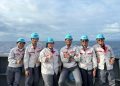 Enam mahasiswa ITS peserta young engineer di perusahaan galangan kapal, Oshima Shipbuilding, Jepang. (Foto: Ist./ its.ac.id).