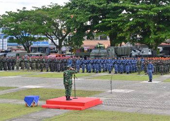 Pelaksanaan Gladi Bersih HUT ke-80 TNI, Lanud Raden Sadjad di Pantai Piwang, Natuna Provinsi Kepri. (Foto: HMS./ Amin).