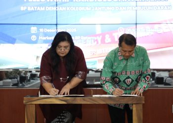 Penandatangan MoU RSBP Batam menjadi Rumah sakit Pioner spesialis penyakit jantung dan pembuluh darah. (Foto: Humas BP).