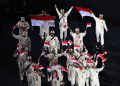 Atlet dan ofisial kontingen Indonesia mengikuti defile saat upacara penutupan Sea Games 2025 di Stadion Rajamangala, Bangkok, Thailand, Sabtu, 20 Desember 2025. (Foto: Ist./Nova Wahyudi).