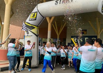 Kegiatan Fun Run pegawai RSBP Batam dan mitra kerjanya. (Foto: Humas BP).
