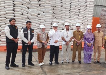 Wakil Gubernur Kepulauan Riau Nyanyang Haris Pratamura saat meninjau gudang Bulog Batam (Foto: Putra Gema Pamungkas)