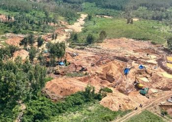 Kawasan penambangan emas ilegal di wilayah Provinsi Lampung. (Foto:Ist./ Polda Lampung).