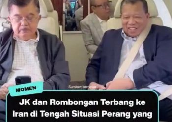 Capture video yang beredar dengan narasi JK terbang ke Iran dibantah Juru Bicara Husain Abdullah. (Foto: Ist./ makassar.terkini.id).