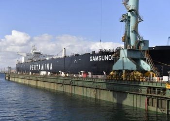 Kapal Gamsunoro PT Pertamina International Shipping (PIS) salah satu dari dua kapal ysng masih tertahan di Selat Hormuz yang dikuasai Iran. (Foto: Ist./Pertamina).
