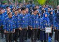 Para Aparatur Sipil Negara (ASN) berseragam baju Korps Pegawai Republik Indonesia  (Korpri). (Foto: Ist./ tvrinews.com)