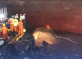 Tugboat Mega terbalik di PT ASL Shipyard (Dok: SAR Batam)