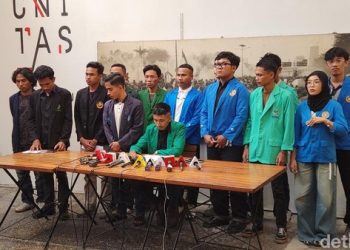 Konferensi pers BEM Bersatu di Utan Kayu, Jakarta Timur. (Foto: Ist./ detikcom).