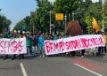 BEM Persatuan Indonesia bergerak  menuju area Patung Kuda kawasan Monas Jakarta pada Sabtu 20 Juni 2026 untuk menggelar unjuk rasa (Foto: Ist / SindoNews).