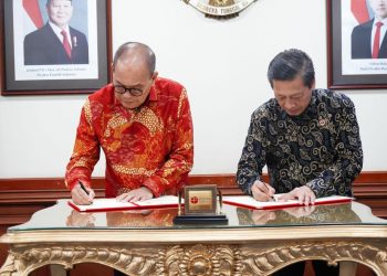 Penandatanganan Perjanjian Kerja Sama (PKS) dengan Badan Riset dan Inovasi Nasional (BRIN) tentang Pemanfaatan Riset dan Inovasi serta Pengkajian Pembangunan Batam Science and Technology Park di Gedung B.J. Habibie, Jakarta, Kamis, 18 Juni 2026. (Foto: Humas BP).