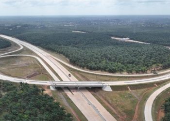 Salah satu simpang susun ruas jalan tol yang akan difungsikan di Sumatra. (Foto: Ist./Kementerian PU).