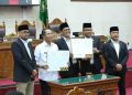 penyampaian Laporan Badan Anggaran (Banggar) DPRD Kota Batam terhadap pembahasan Ranperda Pertanggungjawaban Pelaksanaan APBD Kota Batam Tahun Anggaran 2025. (Foto: Sekretariat DPRD).