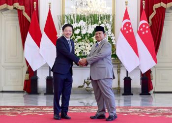 Presiden Prabowo Subianto dan Perdana Menteri (PM) Lawrence Wong (kiri) di Istana Merdeka, Senin, 6 Juli 2026. (Foto: Ist./ setneg.go.id).