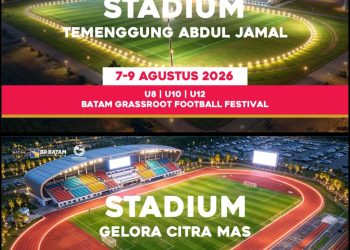 Stadiun festival Batam Prime International Grassroot Football Festival 2026. (Foto: Humas BP).