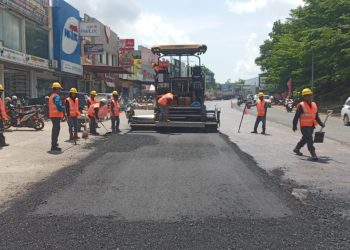 Progres perbaikan Jalan Botania 2 - Kawasan Industri Tunas 2. (Foto: Humas BP).