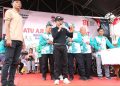 Wali Kota Batam, Amsakar Achmad hadiri perayaan acara HUT ke-81 kemerdekaan RI di Aviari Plaza Batu Aji. (Foto: Diskominfo).