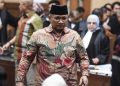 Mantan Menteri Agama RI periode 2019-2024 Yaqut Cholil Qoumas dalam sidang kasus dugaan korupsi kuota haji tambahsn. (Foto/Muhammad Adimaja).