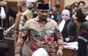 Mantan Menteri Agama RI periode 2019-2024 Yaqut Cholil Qoumas dalam sidang kasus dugaan korupsi kuota haji tambahsn. (Foto/Muhammad Adimaja).