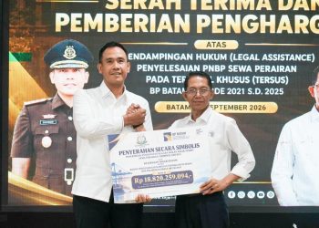Serah Terima dan Pemberian Penghargaan atas Pendampingan Hukum (Legal Assistance) Penyelesaian PNBP Sewa Perairan pada Terminal Khusus BP Batam Periode 2021–2025, Minggu, 21 September 2026.