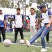 Tendangan bola pertama dilakukan oleh Wali Kota Batam, Amsakar Achmad dalam pembukaan kejuaraan minisoccer di lapangan Gama Minisoccer, Bengkong. (Foto: Diskominfo).