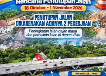 Pengumuman rencana penutupan jalan Gajah Mada Batam. (Foto: Humas BP).