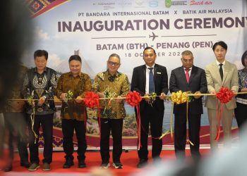 Inauguration penerbangan rute Batam ke Penang Malaysia di Bandara Hang Nadim Batam. (Foto: Humas BP).